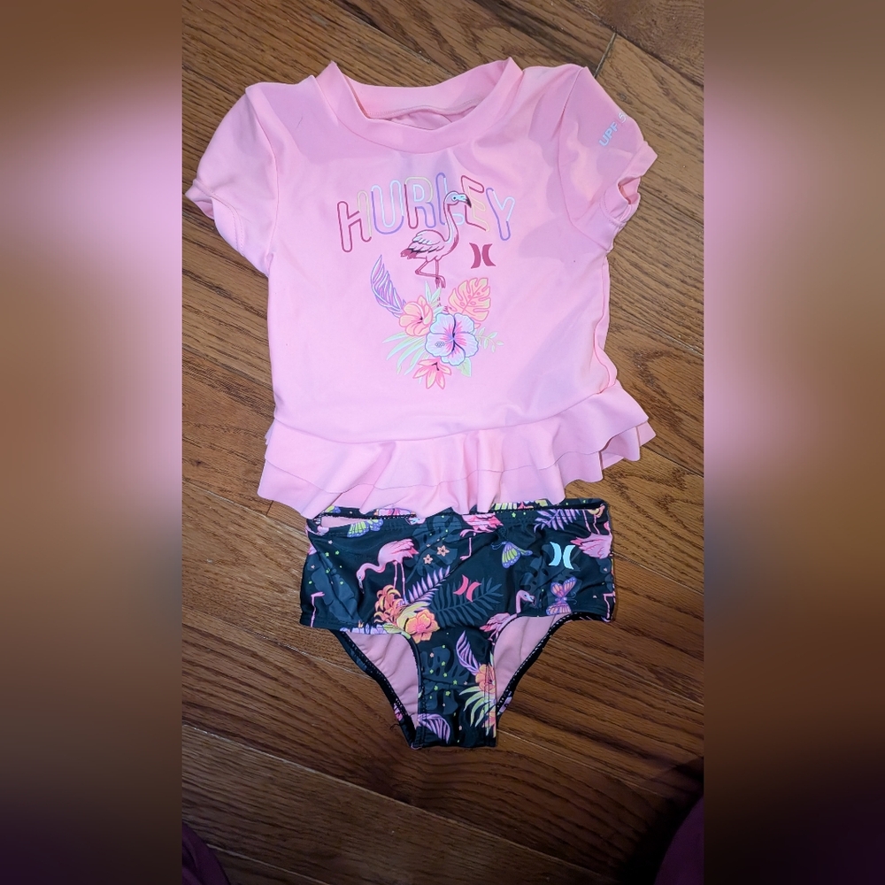 Hurley Pink Flamingo Ruffle Swimwear